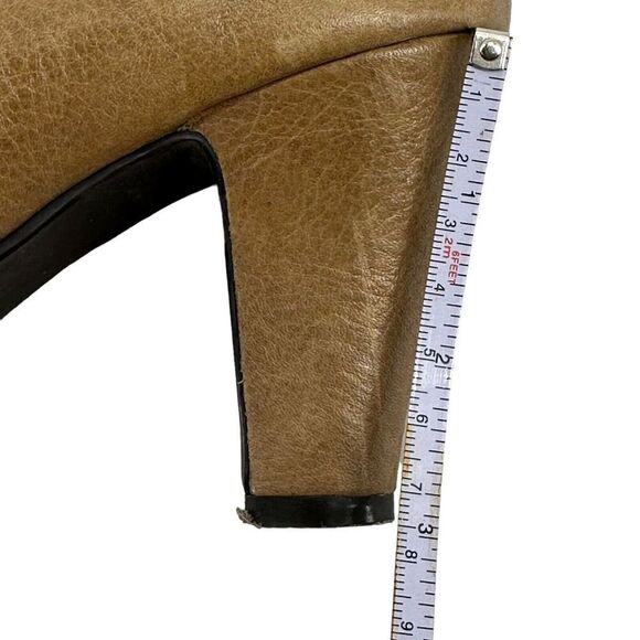 Jeffrey Campbell Heels Alberta Mary Jane Strappy Size 9 Brown Pin Up Retro Shoes - Picture 11 of 12